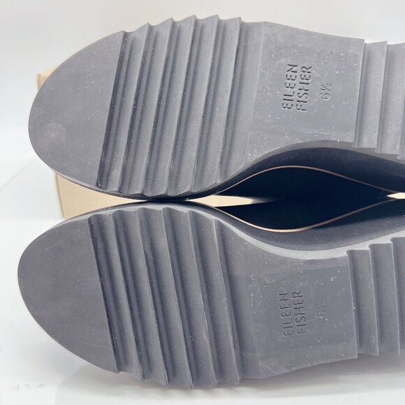 Eileen Fisher Lilou Wedge Ankle Boots Chelsea Booties Black Nubuck Womens US 6.5 - Picture 10 of 11